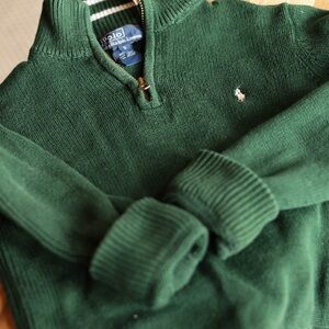 Polo by Ralph Lauren Green boys cotton quarter zip 3t 5